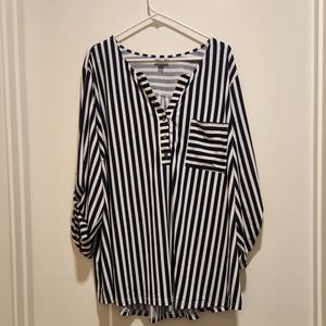 Navy and white striped tunic